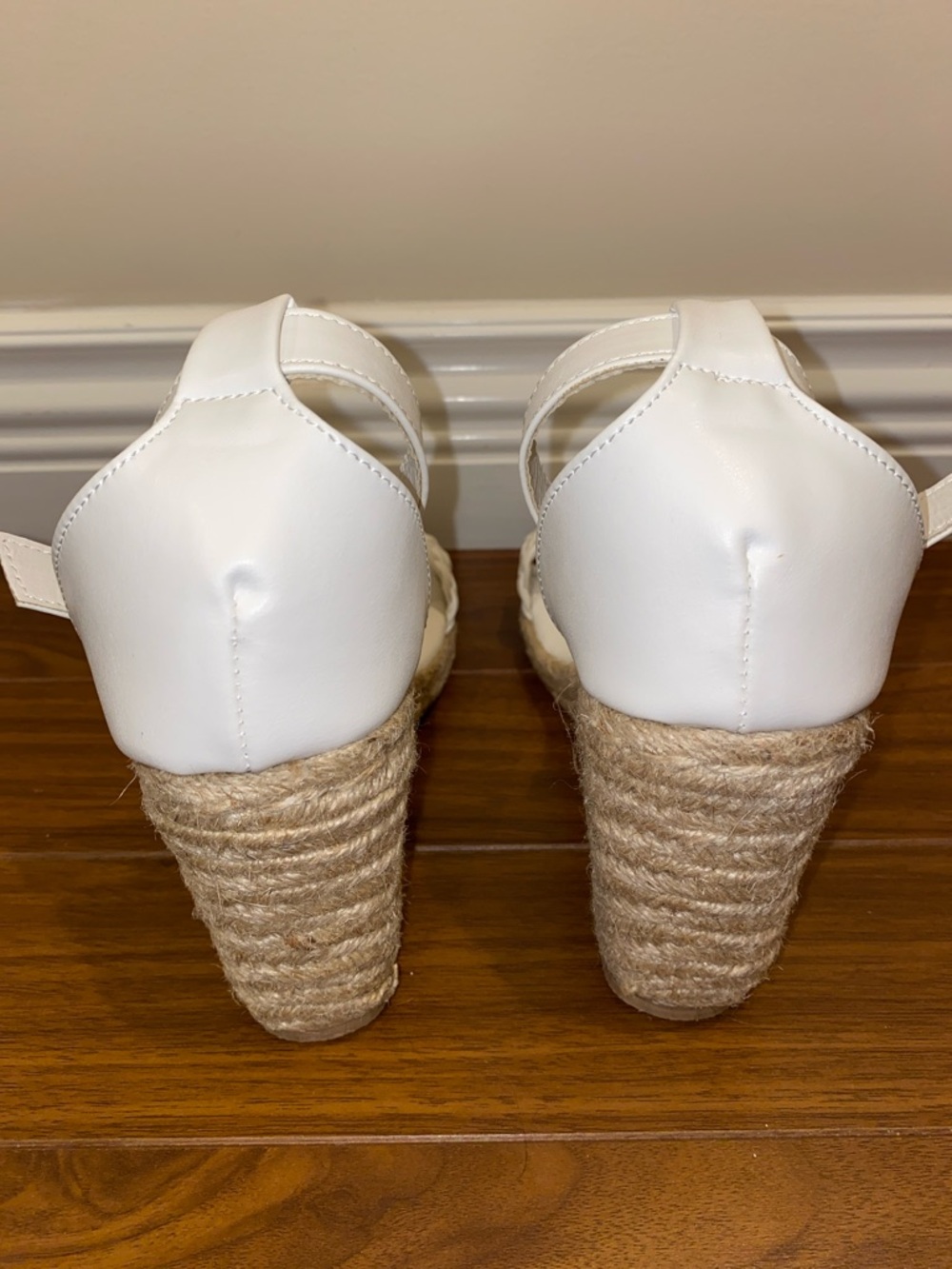 Ardene White Braided Ankle-Strap Espadrille Wedges - Picture 3 of 9